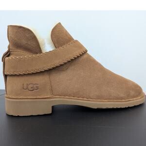 UGG Classic Slip-On Ankle Boot Chestnut Faux Suede Shearling Lined Size 9